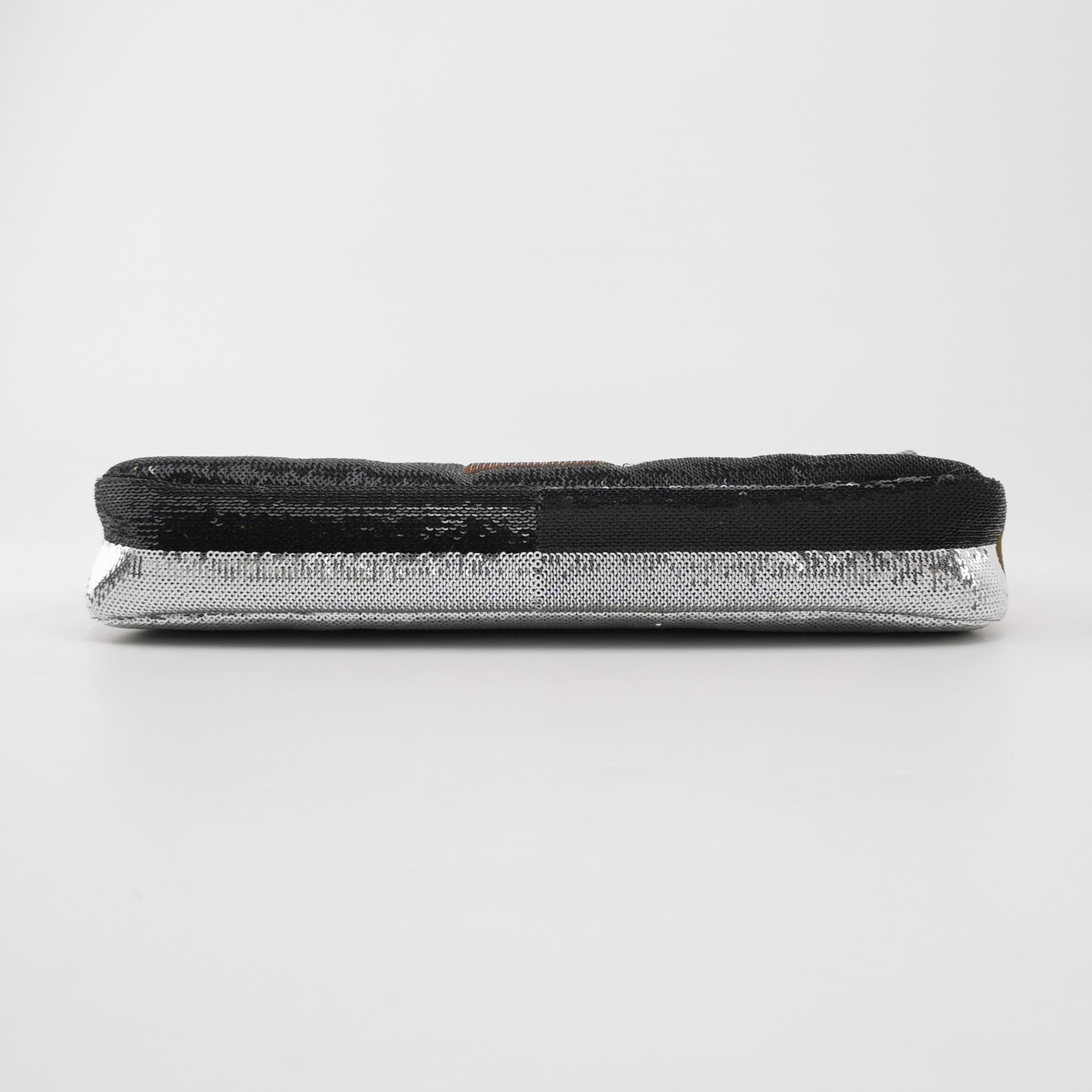 Fendi Baguette Blocks Abstract Pattern Glitter Sequin Shoulder bag For Sale 3