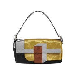 Fendi Baguette Blocks Abstract Pattern Glitter Sequin Shoulder bag