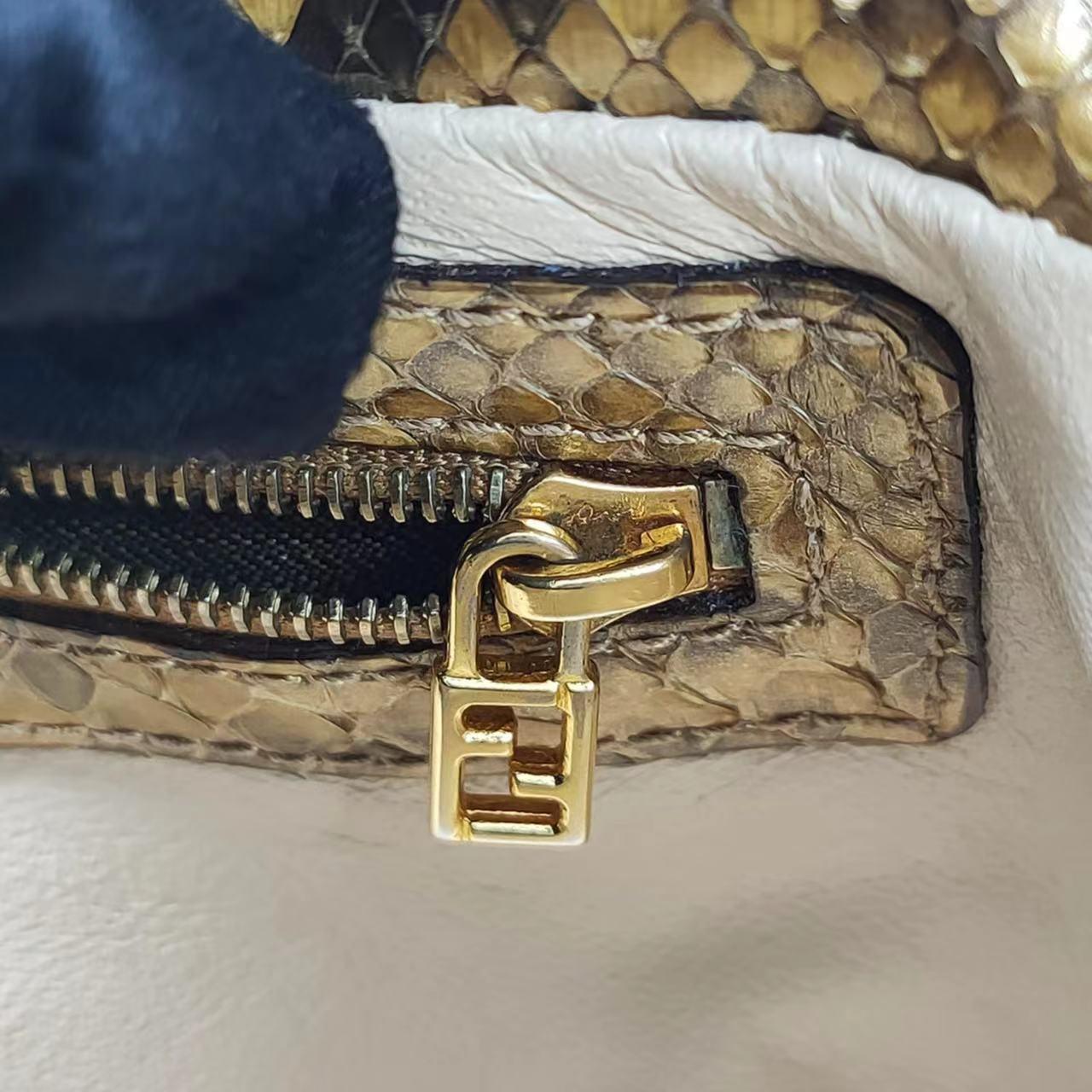 Fendi Baguette Brown Python Leather Snake Print For Sale 12