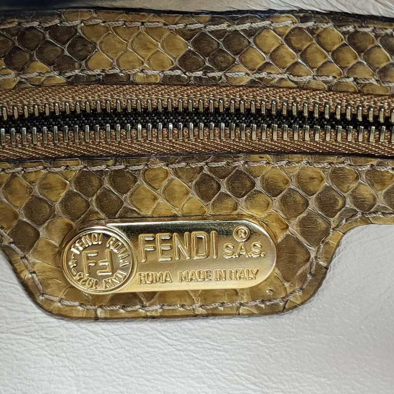 Fendi Baguette Brown Python Leather Snake Print For Sale 13