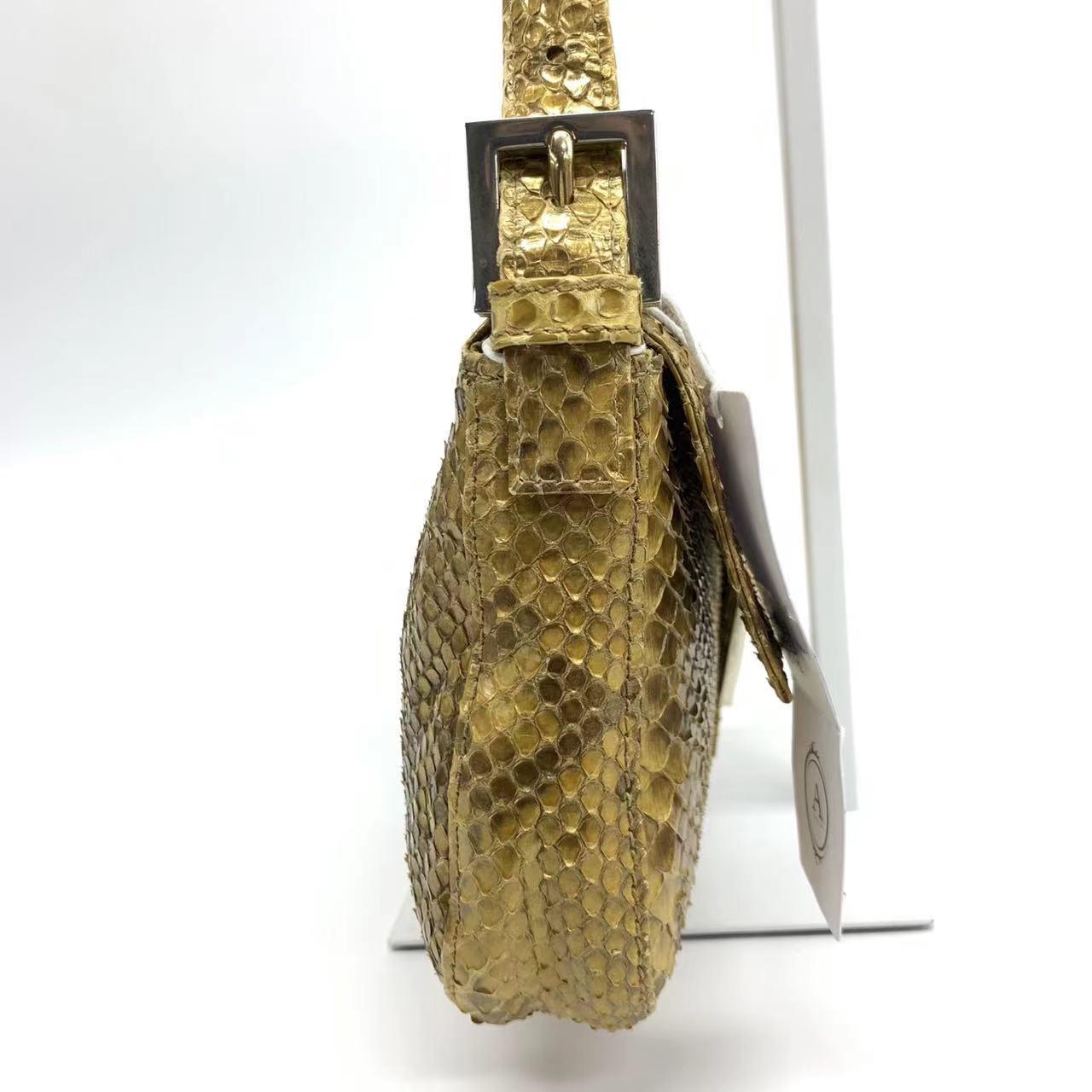 Women's Fendi Baguette Brown Python Leather Snake Print For Sale