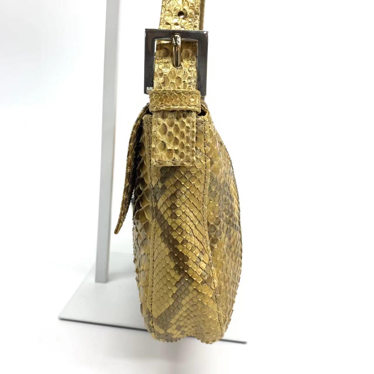 Fendi Baguette Brown Python Leather Snake Print For Sale 1