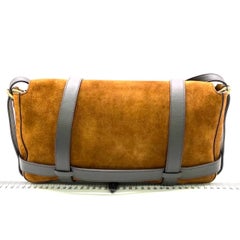 Fendi Baguette Brown Suede Leather Large Baguette Cage Removable Leather Belts