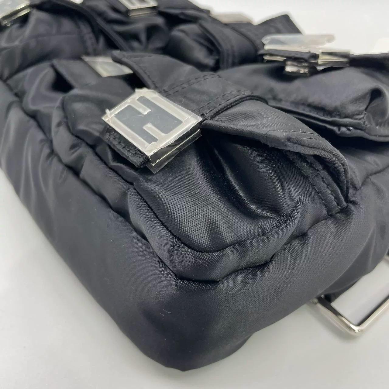 Fendi Baguette Cargo Multipocket Black Nylon 3-way Bag 15