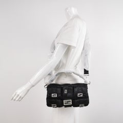 Fendi Baguette Cargo Multipocket Black Nylon 3-way Bag