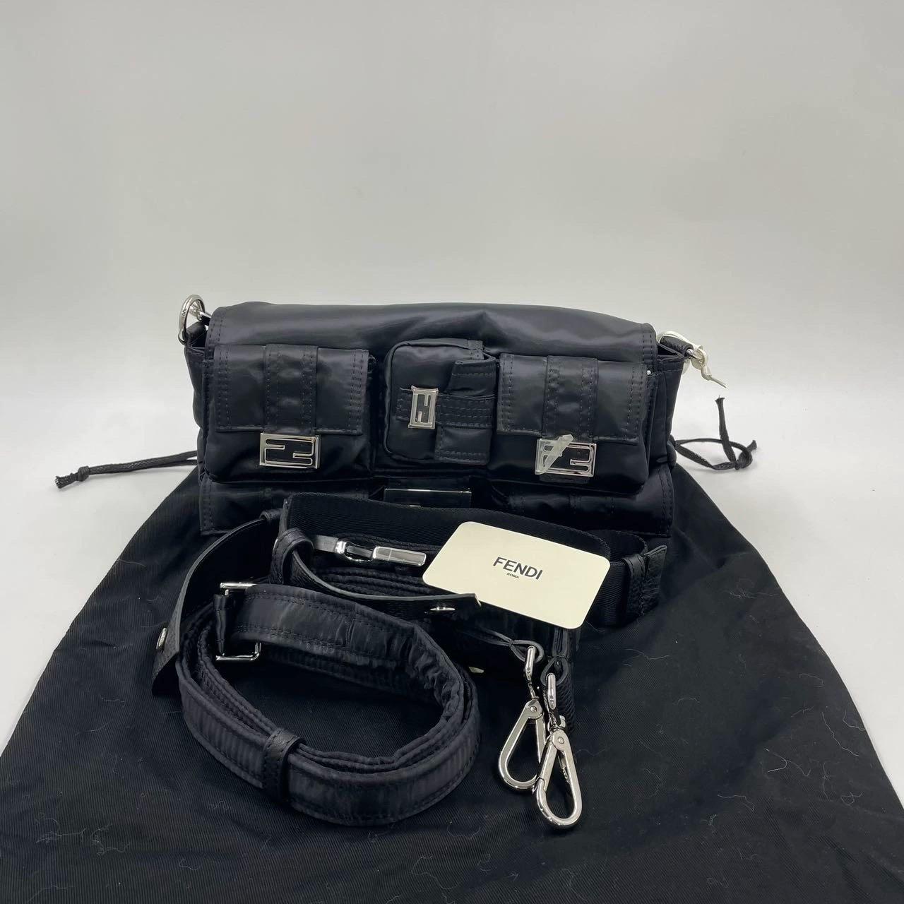 Fendi Baguette Cargo Multipocket Black Nylon 3-way Bag 1