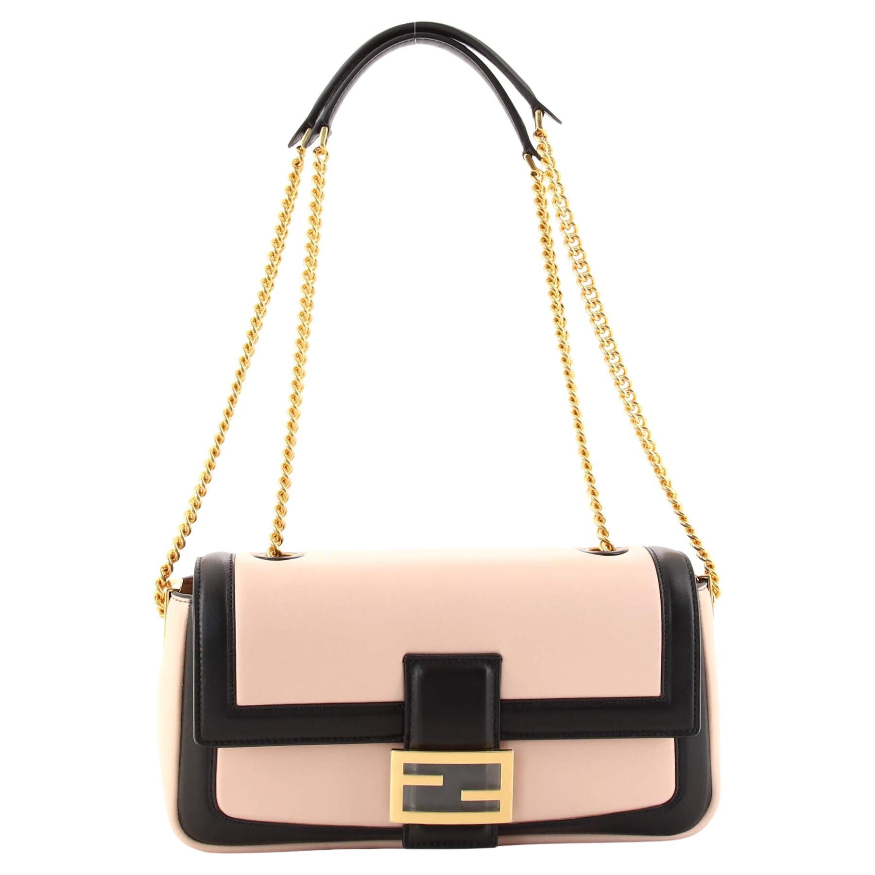 Fendi Baguette Chain Bag Leather Medium