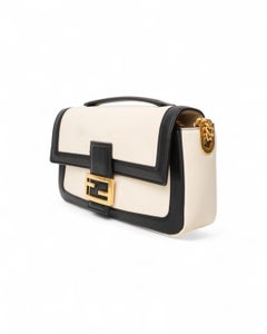 Fendi Baguette Chain Small Bicolor Panna Borsa a tracolla
