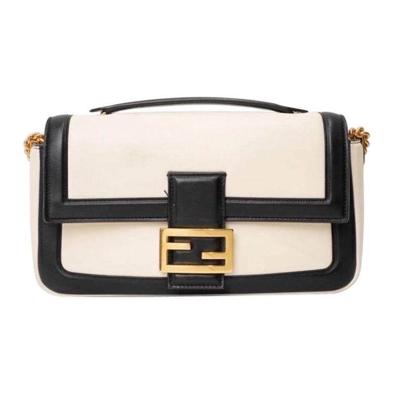 Fendi Baguette Chain Small Bicolore Panna Borsa a tracolla