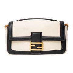 Fendi Baguette Chain Small Bicolor Panna Borsa a tracolla
