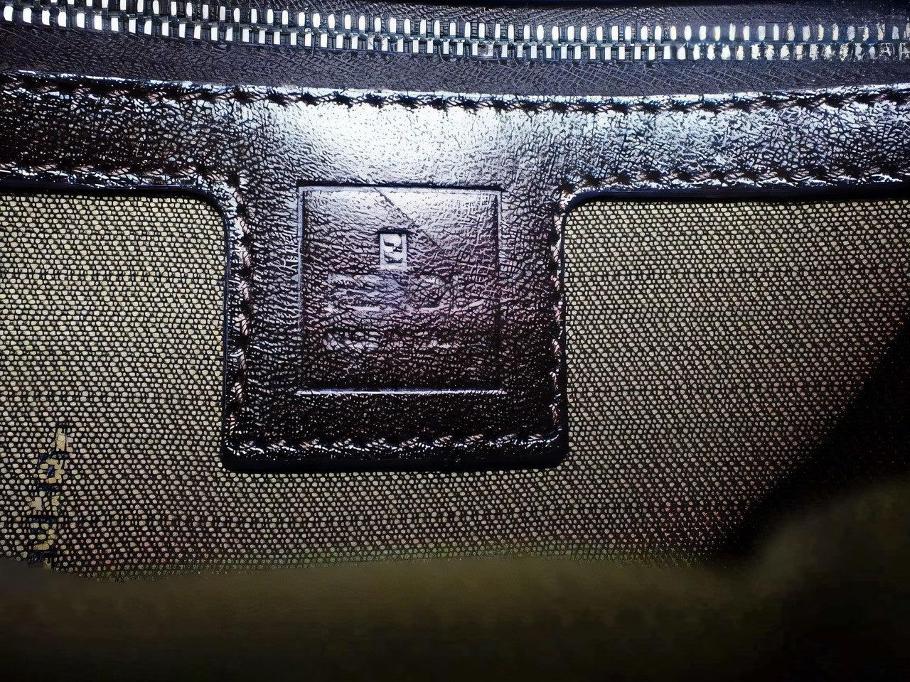 Black Fendi Baguette Classic Zucca Print Fendi Monogram For Sale