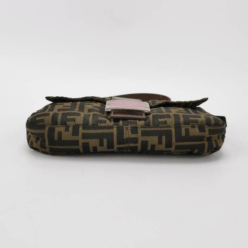 Black Fendi Baguette Classic Zucca Print Fendi Monogram For Sale