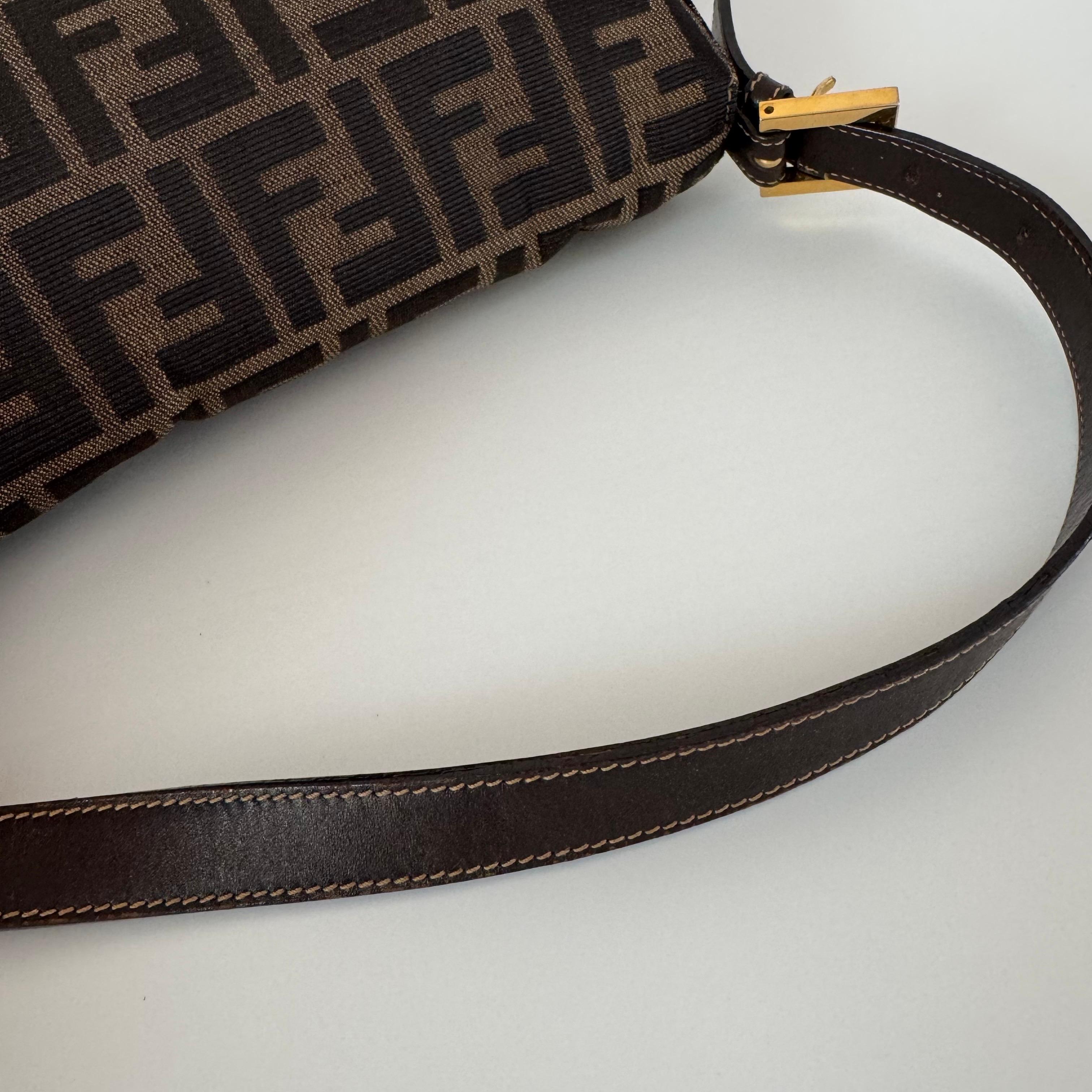 Fendi Baguette Classic Zucca Print Fendi Monogram Gold Hardware 6