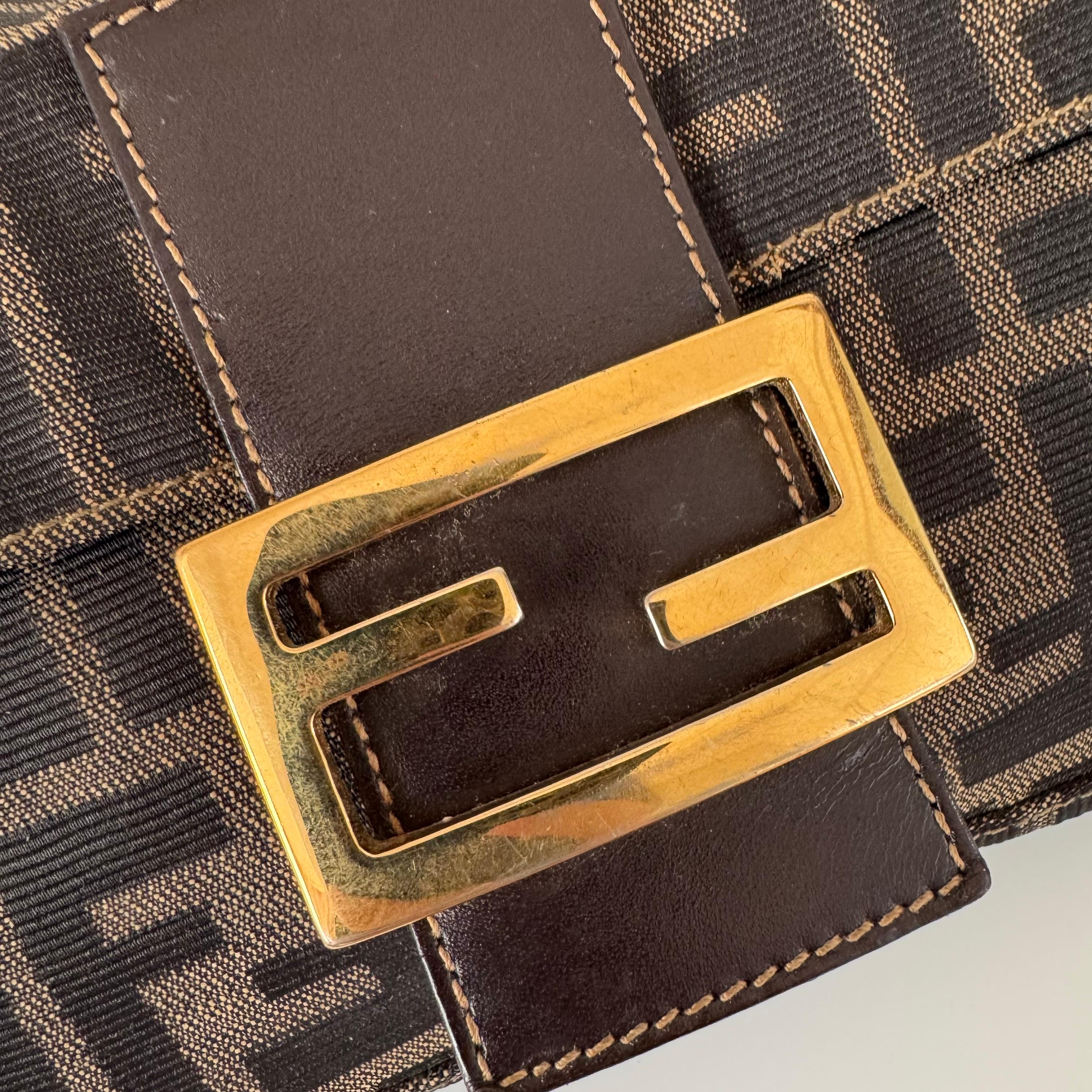 Fendi Baguette Classic Zucca Print Fendi Monogram Gold Hardware 1
