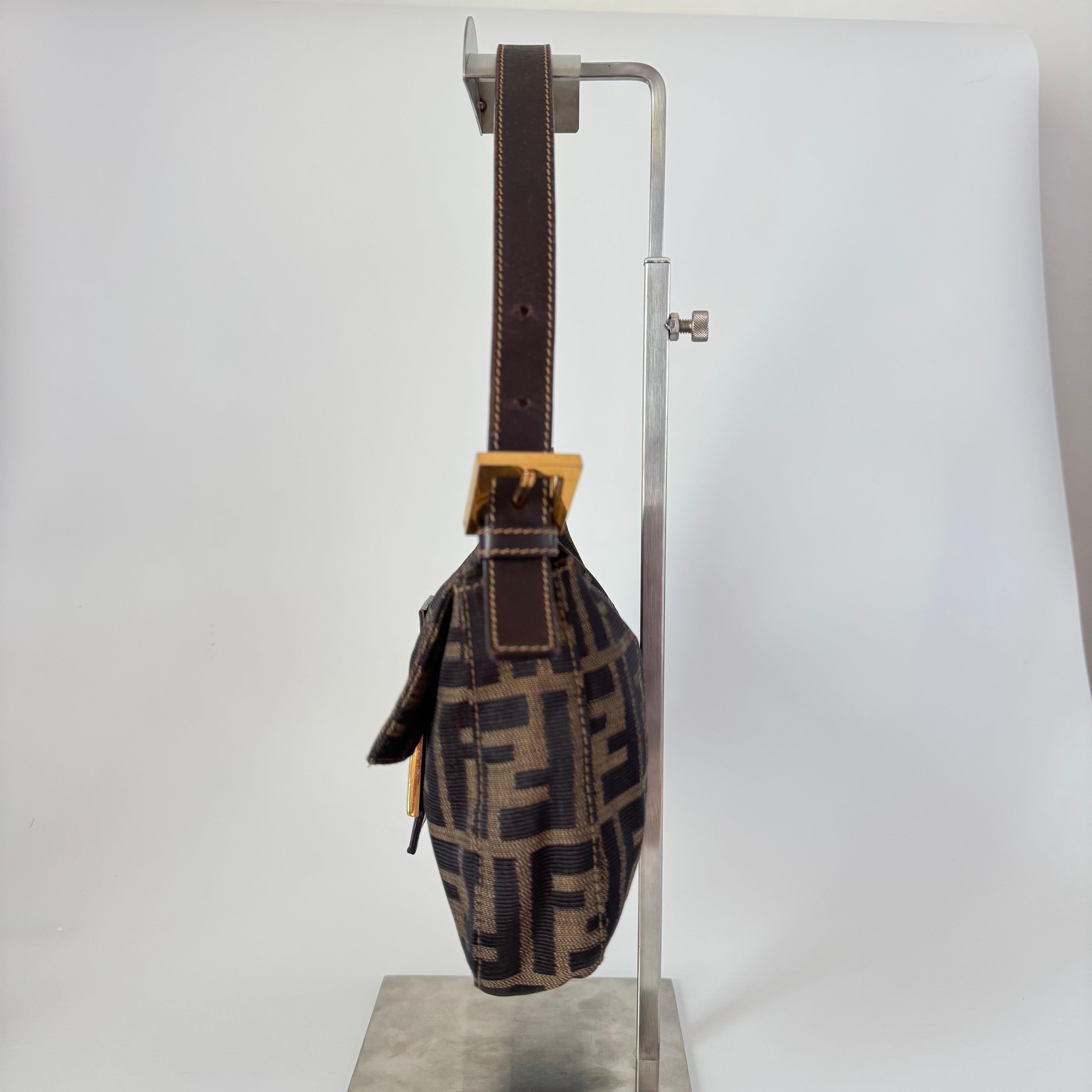 Fendi Baguette Classic Zucca Print Fendi Monogram Gold Hardware 4