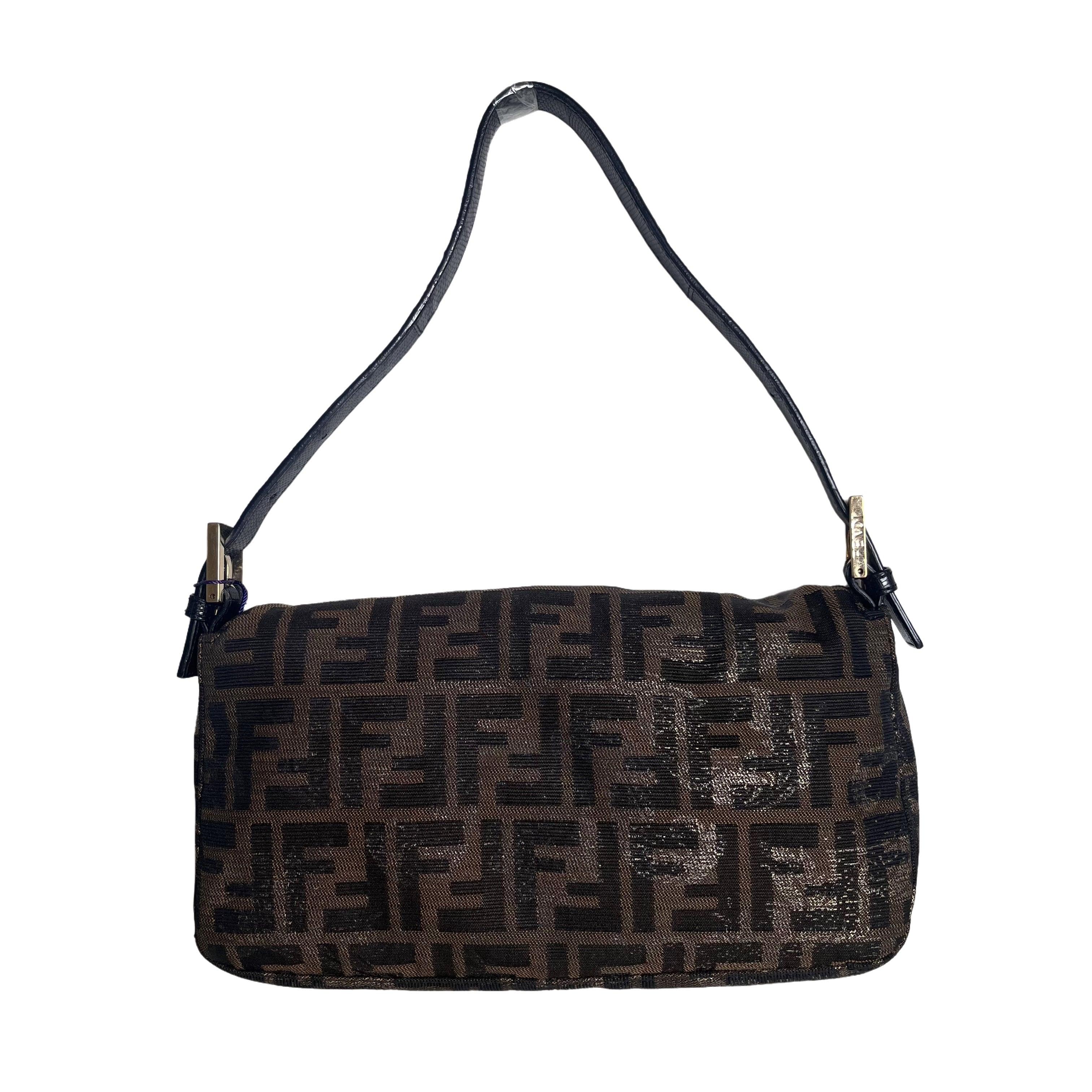 Fendi Baguette Classic Zucca Print Fendi Monogram Glossy Embroidery Lizzard Skin Strap These are professional photos of the actual bag offered by Luxbags. Introducing the Fendi Baguette, a classic icon featuring the beloved Zucca print. This vintage