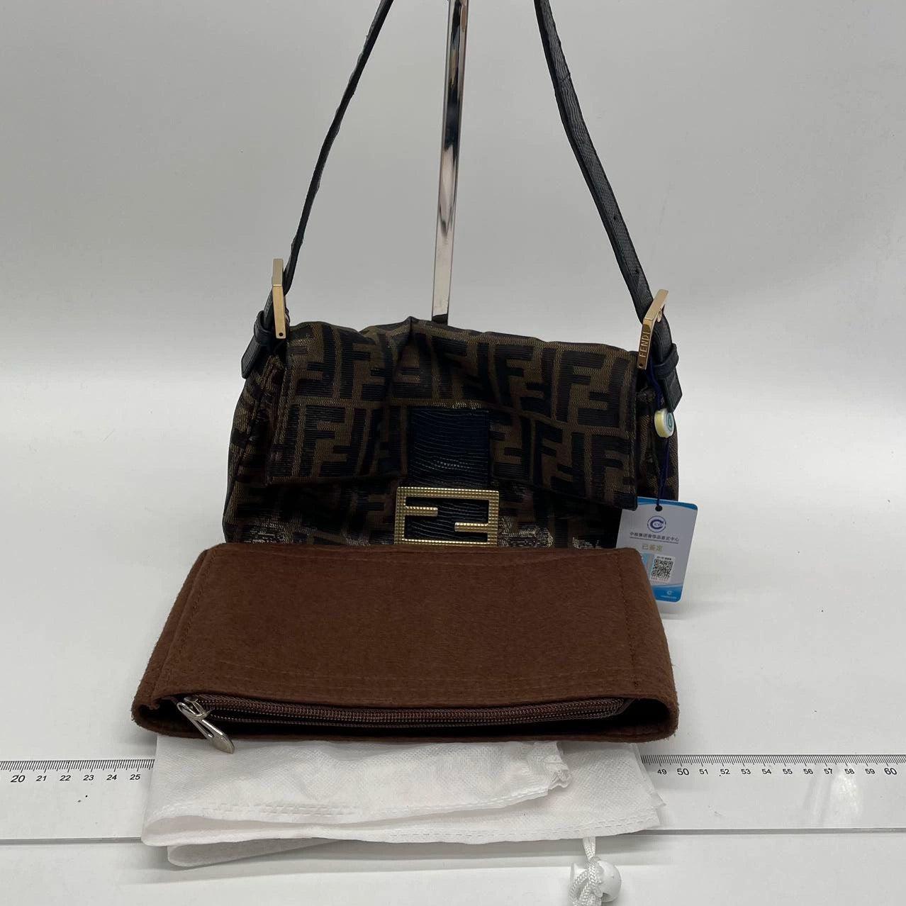 Fendi Baguette Classic Zucca Print Monogram Glossy Embroidery Lizzard Skin Strap 4