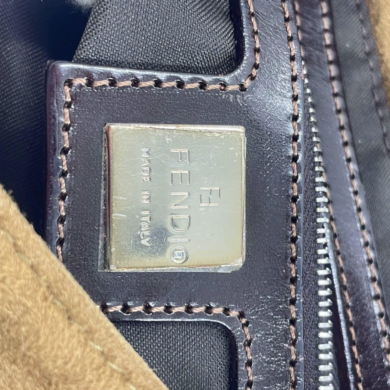 Fendi Baguette Coffee Brown Suede Leather Shoulder Bag For Sale 8