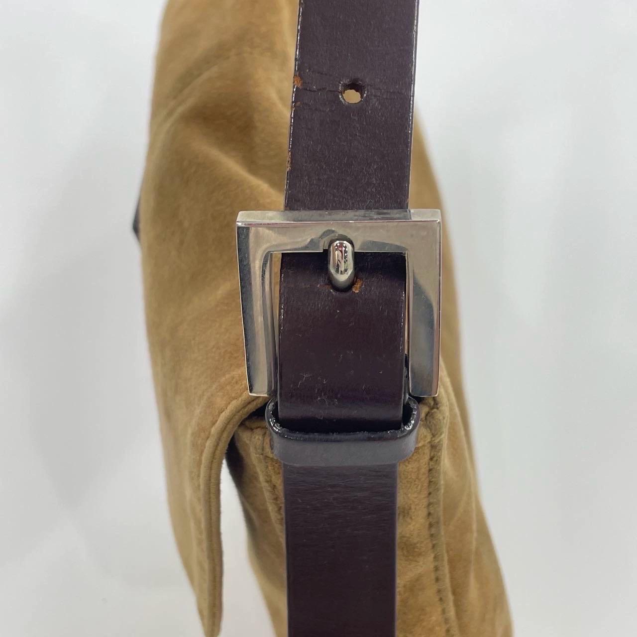 Fendi Baguette Coffee Brown Suede Leather Shoulder Bag For Sale 10