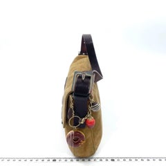 Fendi Baguette Coffee Brown Suede Leather Shoulder Bag