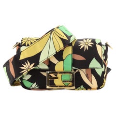 Umwandelbare Baguette-Gürteltasche aus Nylon mit Druck Mini von Fendi