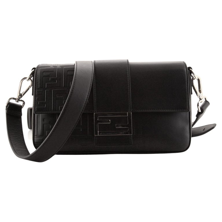 Fendi Baguette Convertible Belt Bag Zucca Embossed Leather Medium at ...