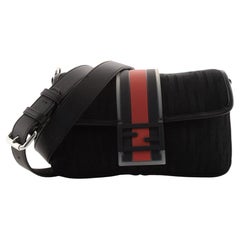 Fendi Sac de ceinture convertible baguette en maille Zucca avec nylon et caoutchouc