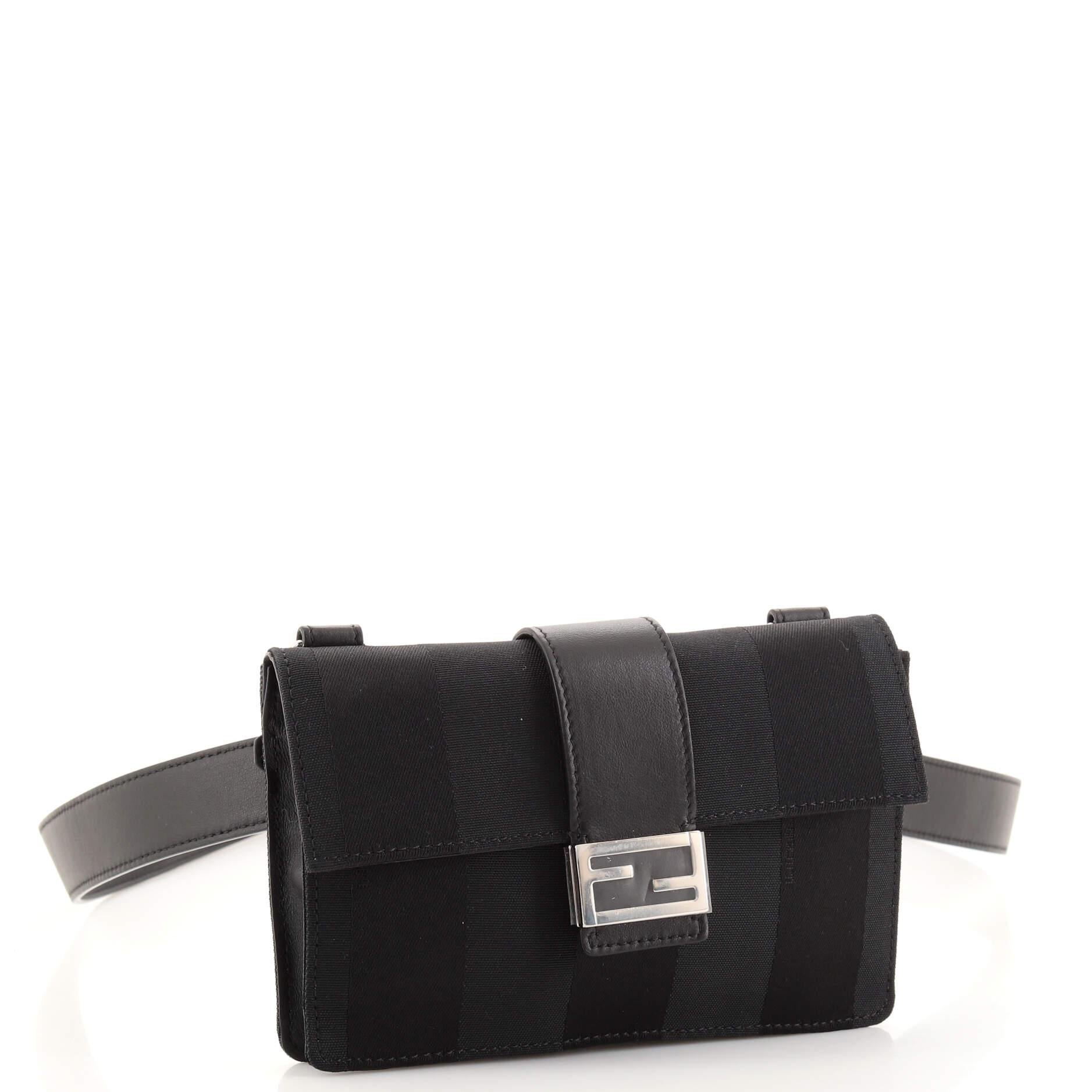 Fendi Baguette Convertible Pouch Pequin Nylon In Good Condition In NY, NY