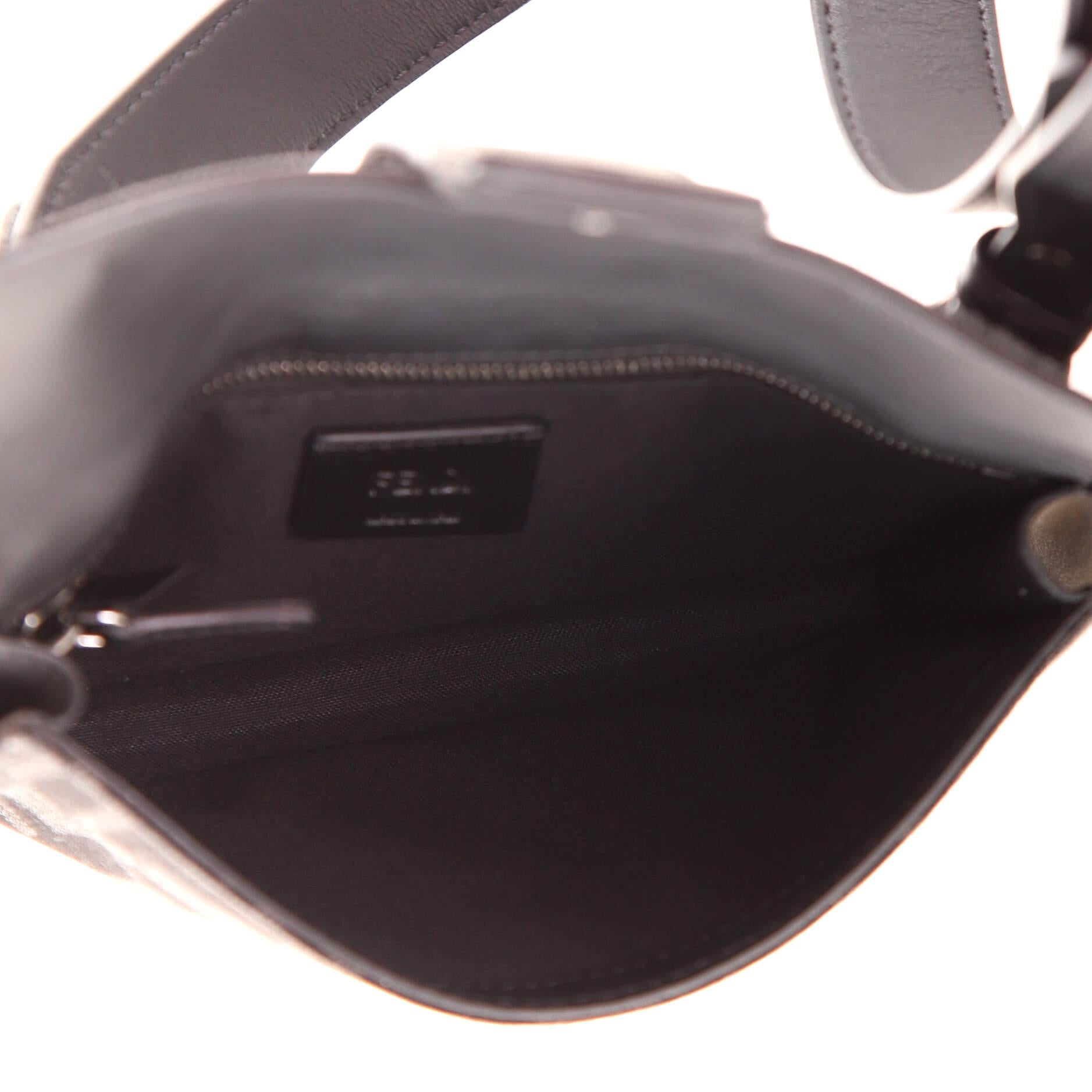 Black Fendi Baguette Convertible Pouch Zucca Canvas