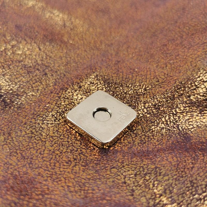 Fendi Baguette Copper Lambskin Leather Crystal Buckle Shoulder Bag 3