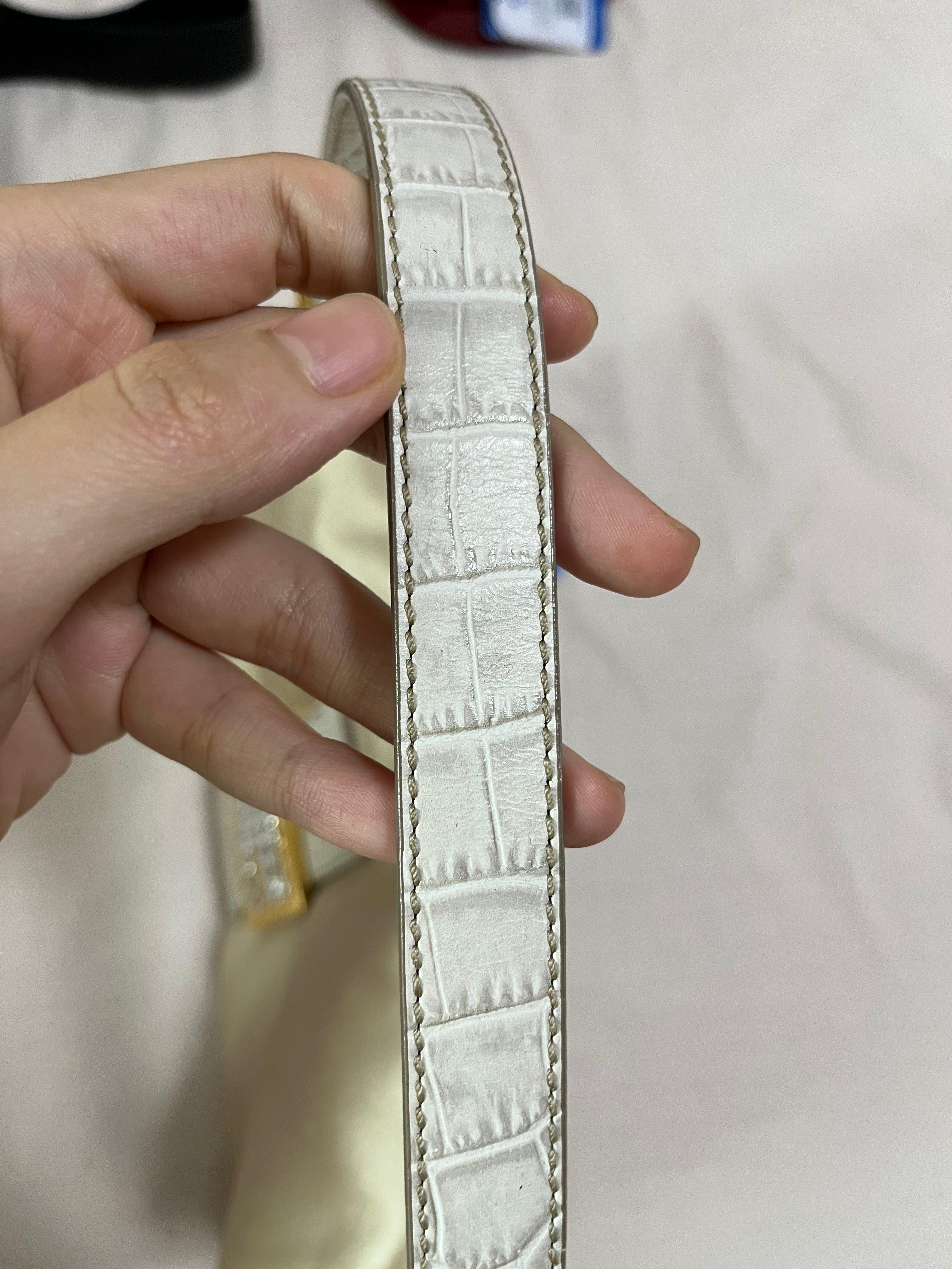 FENDI Baguette Cream Biege Silk with Crystal Buckle 15