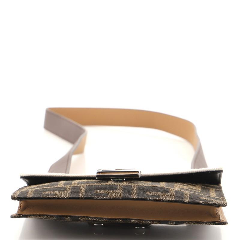 Fendi Baguette Crossbody Bag Zucca Canvas with Leather In Good Condition In NY, NY