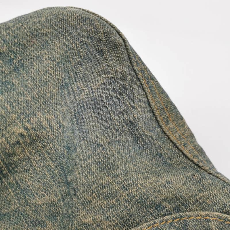 Fendi Baguette Denim Shoulder Bag Snake-skin Strap For Sale 3