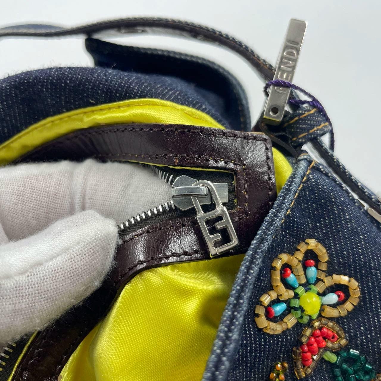 Fendi Baguette Denim with Floral Beads 25 Anniversary Special Collection 6