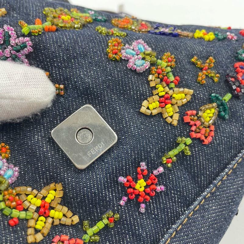 Fendi Baguette Denim with Floral Beads 25 Anniversary Special Collection 9