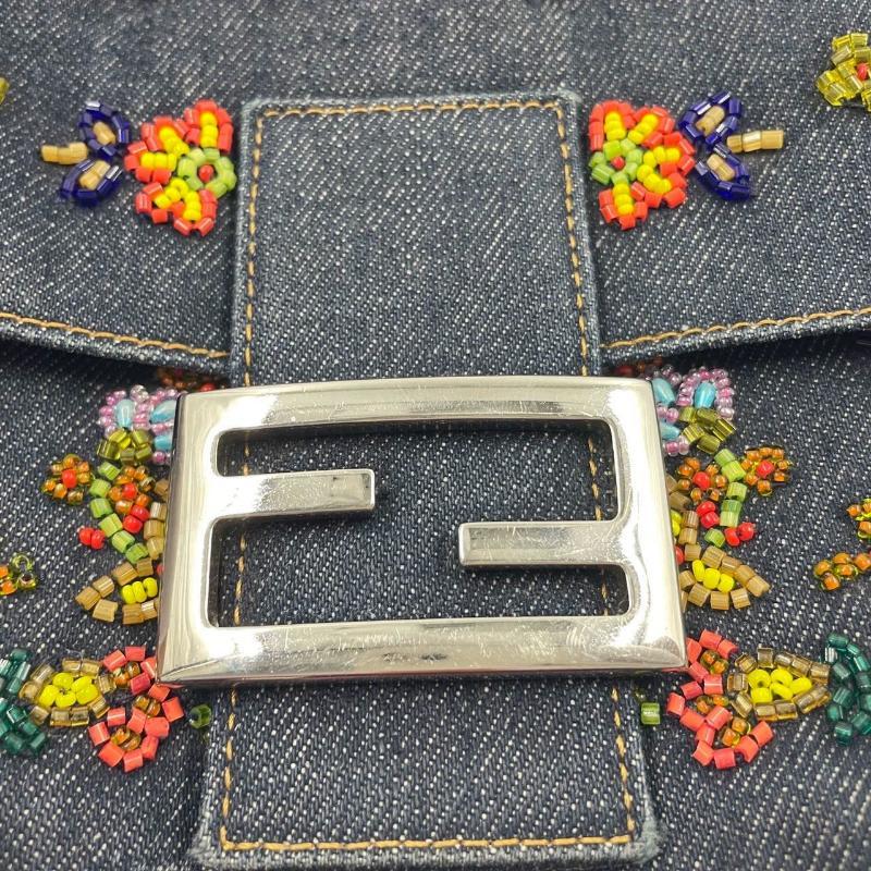 Fendi Baguette Denim with Floral Beads 25 Anniversary Special Collection 12