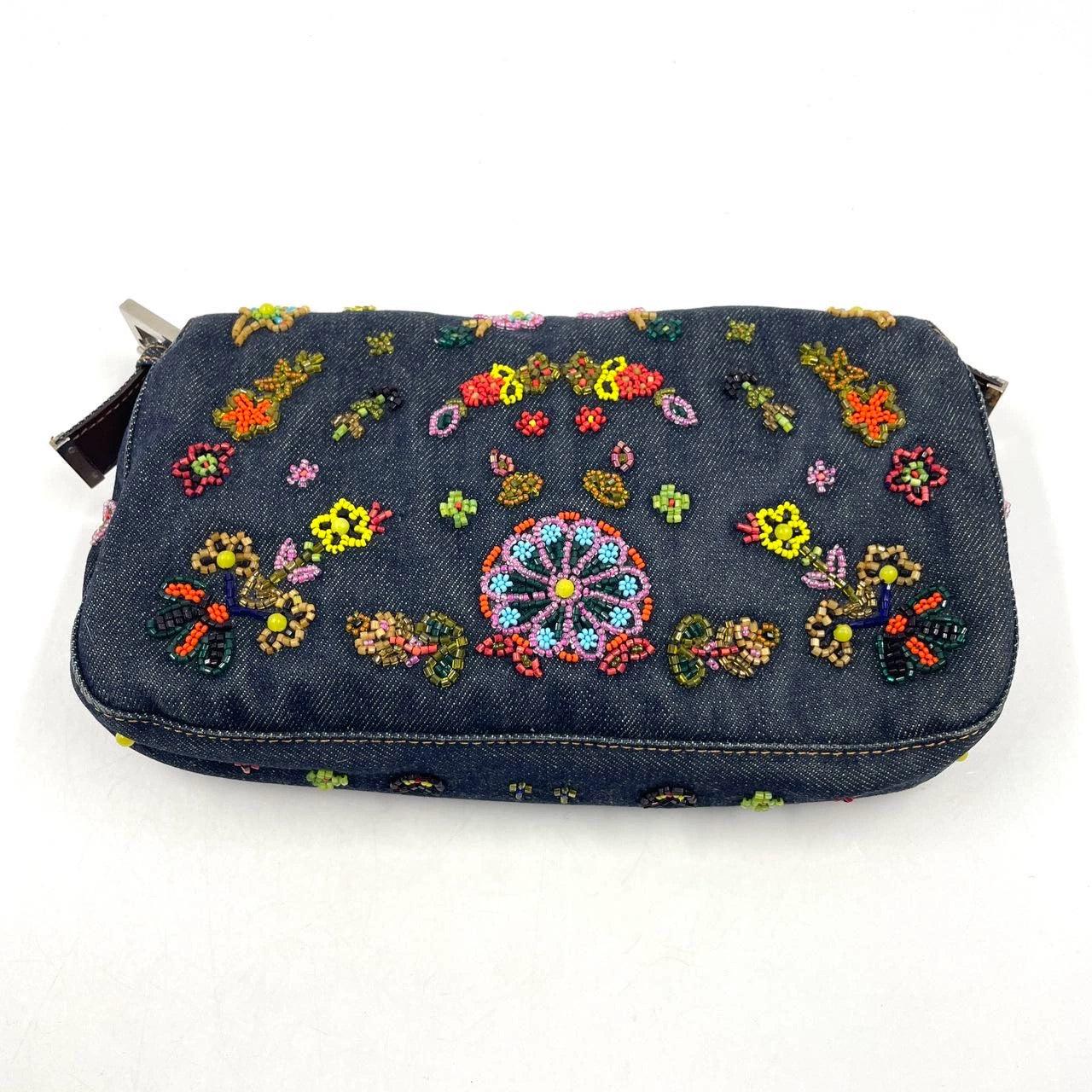Fendi Baguette Denim with Floral Beads 25 Anniversary Special Collection 3