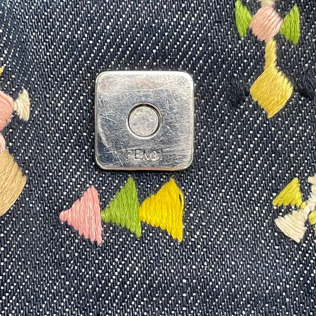 Fendi Baguette Denim with Floral Embroidery 6