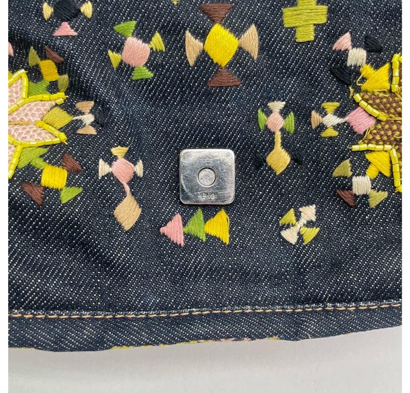 Fendi Baguette Denim with Floral Embroidery 7