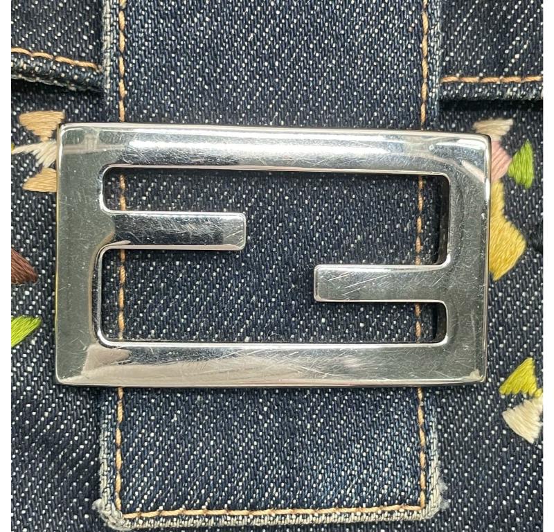 Fendi Baguette Denim with Floral Embroidery 8