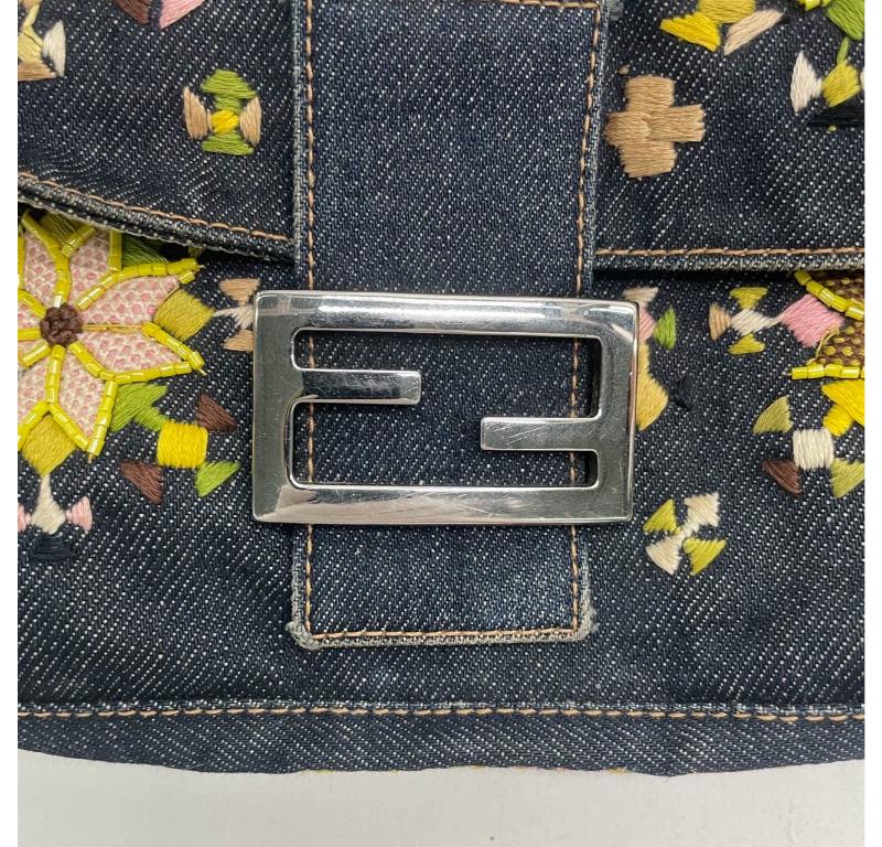 Fendi Baguette Denim with Floral Embroidery 9
