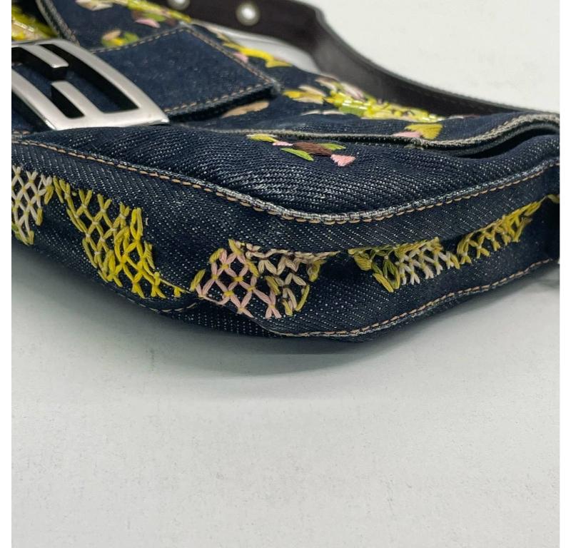 Fendi Baguette Denim with Floral Embroidery 10