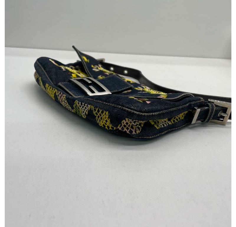 Fendi Baguette Denim with Floral Embroidery 11