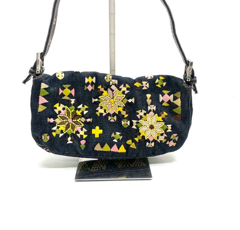 Fendi Baguette Denim with Floral Embroidery 13