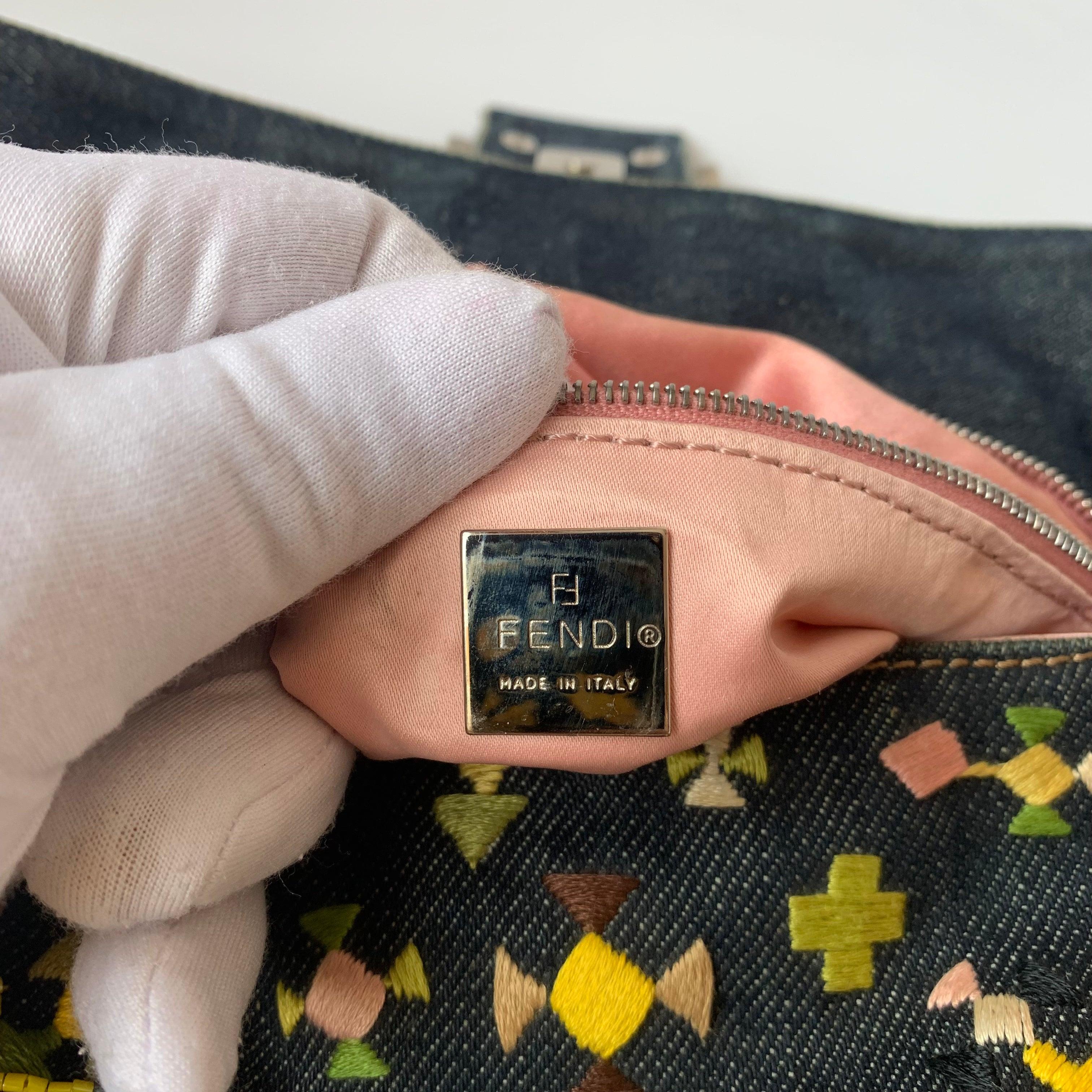 Fendi Baguette Denim with Floral Embroidery 4