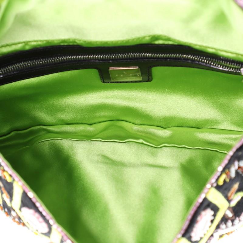 Fendi Baguette Embroidered Fabric with Fringe In Good Condition In NY, NY
