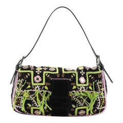 Fendi Baguette Embroidered Fabric with Fringe
