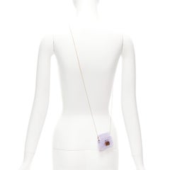 FENDI Baguette Enamel Vitello King Beaded Pico anemone purple charm bag