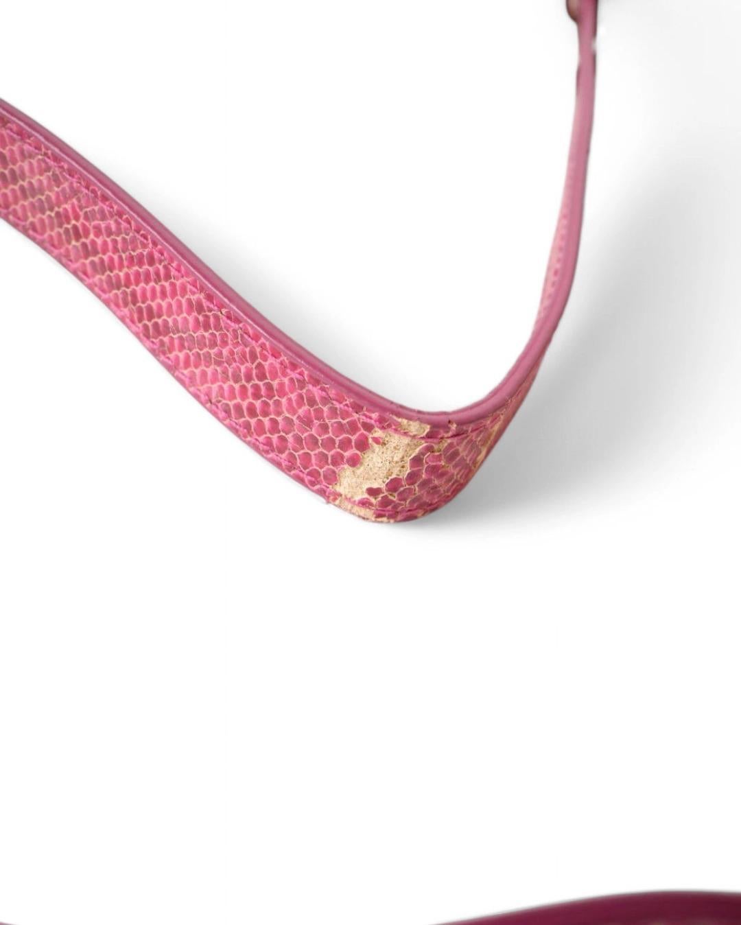 Fendi Ethical Beaded Baguette Pink Lizard For Sale 7