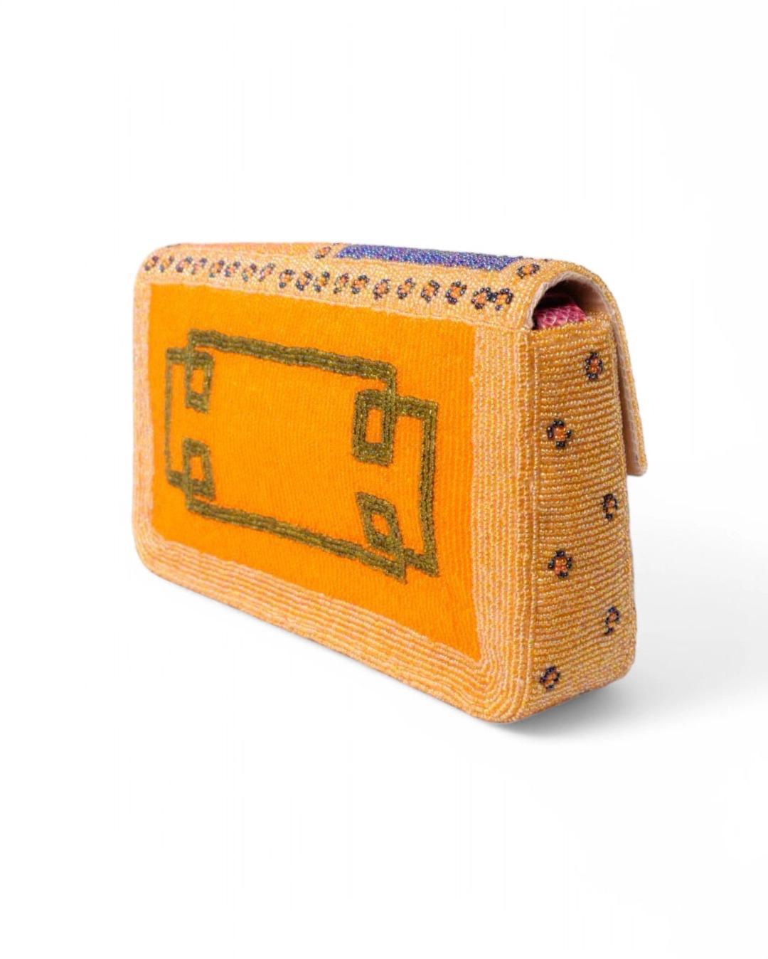Fendi Ethical Beaded Baguette Pink Lizard For Sale 1